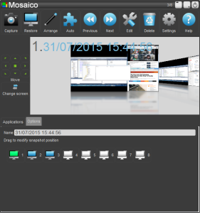 Snapshot options panel open