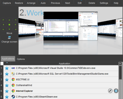 Snapshot editing panel open