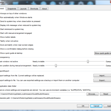General settings