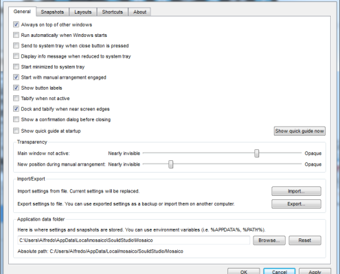 General settings