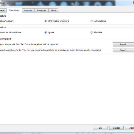 Snapshot settings