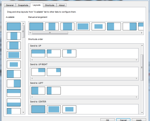Layout settings