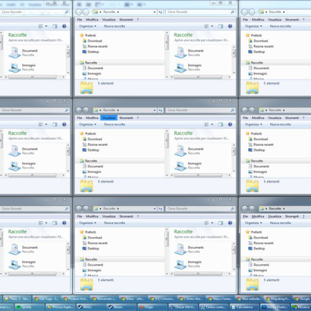 A 3 by 3 explorer windows layout