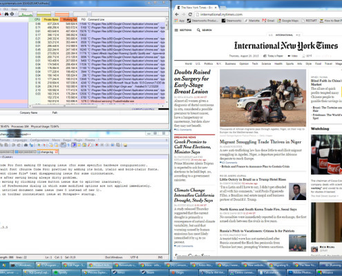 A typical window layout